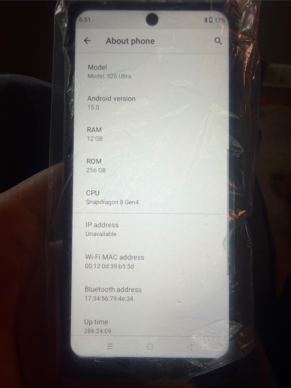 S26 Ultra Android Smartphone 12GB + 256GB – Black – Unbranded – New